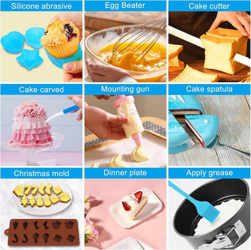 Ranchitel Cake Decorating Kit, 594 Pcs Cake Decorating Supplies with 3 Springform Pans, Cake Carrier, Turntable, Piping Bags Tips for Beginner Professional Mothers Day Gifts for Mom - Image 5